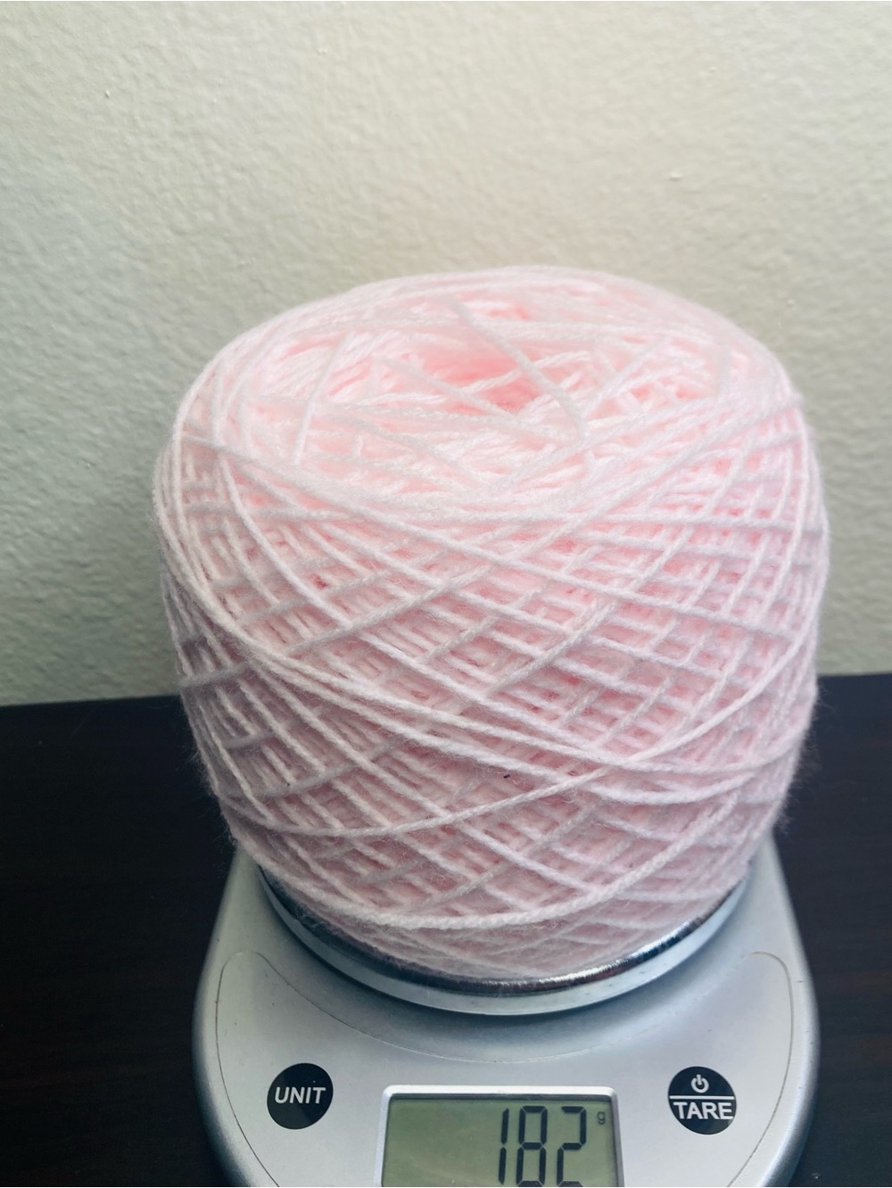 6.4 oz / 182 Baby Weight Pink Yarn Cake